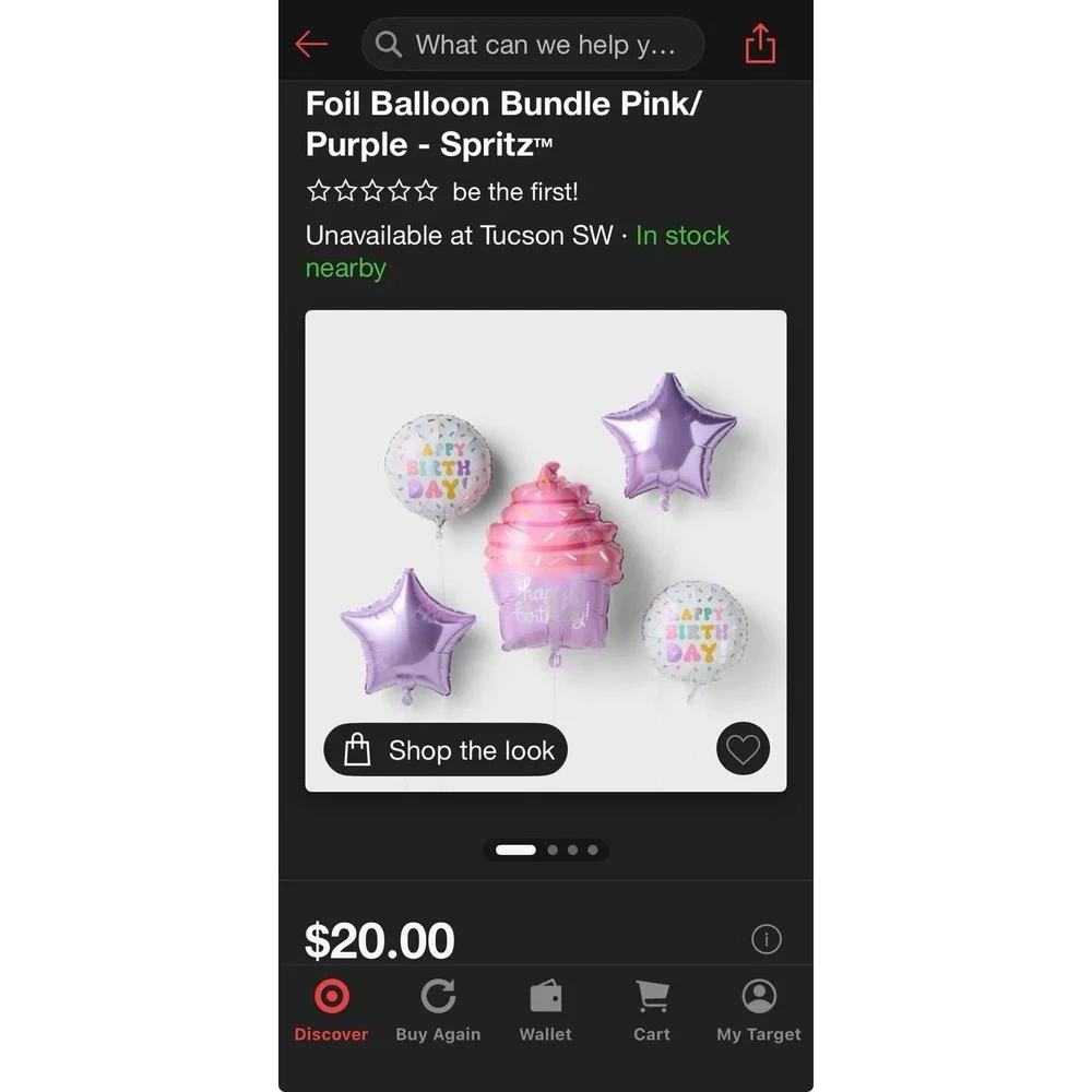 5ct cupcake foil balloon set